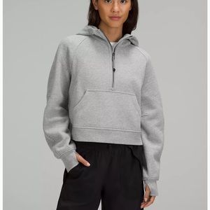 lululemon grey scuba hoodie quarter zip